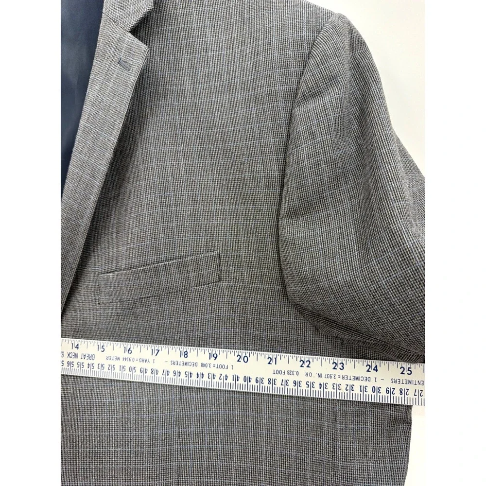 Vtg Ralph Lauren Mens Silk Wool Blue Gray Glen Plaid Blazer Sport Coat Canada